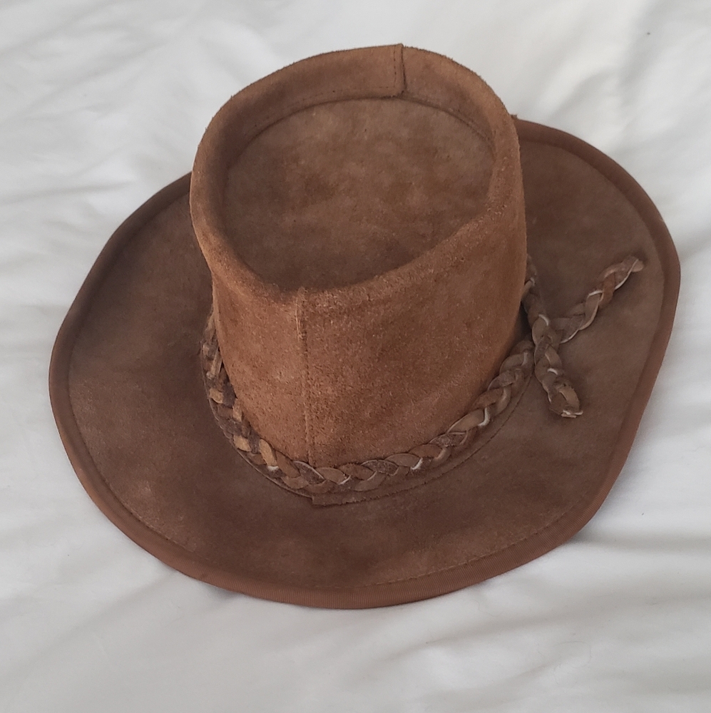 Vintage Brushed Leather Unisex Western Hat